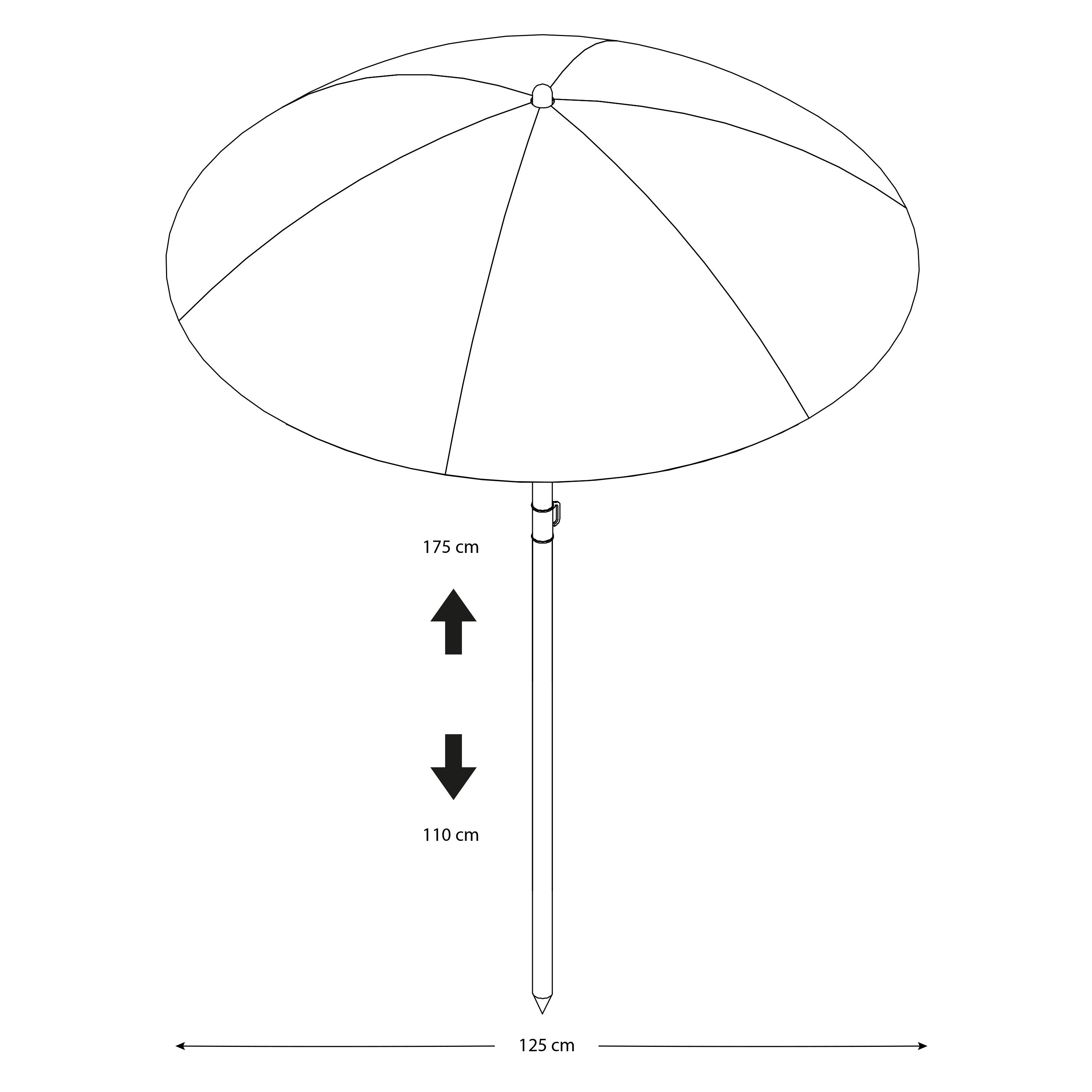 AXI Umbrella Ø125 cm - Blue/White