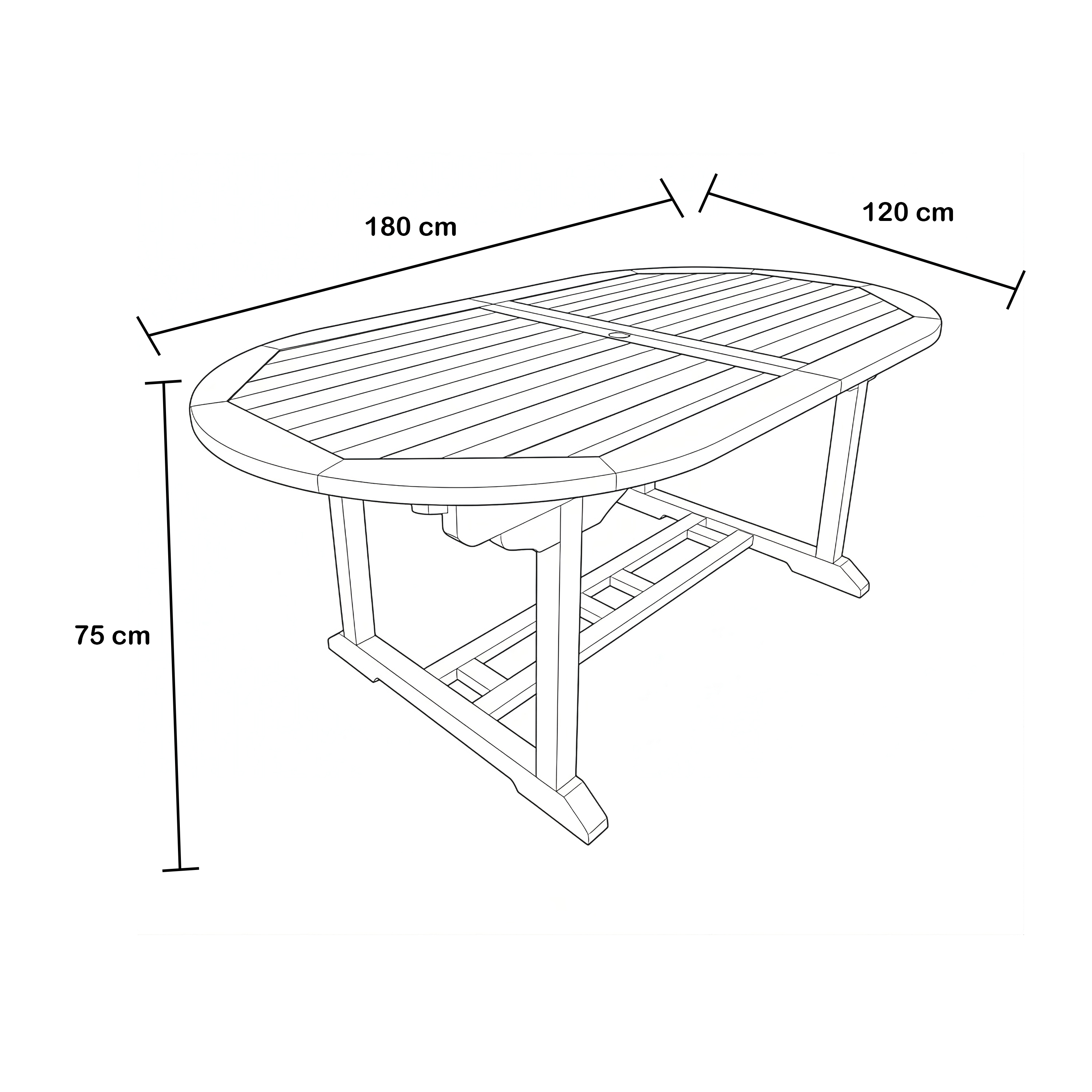 AXI Marzi/Faye 180-240 cm Dining Garden Set 7-piece Teak/Anthracite - Extendable