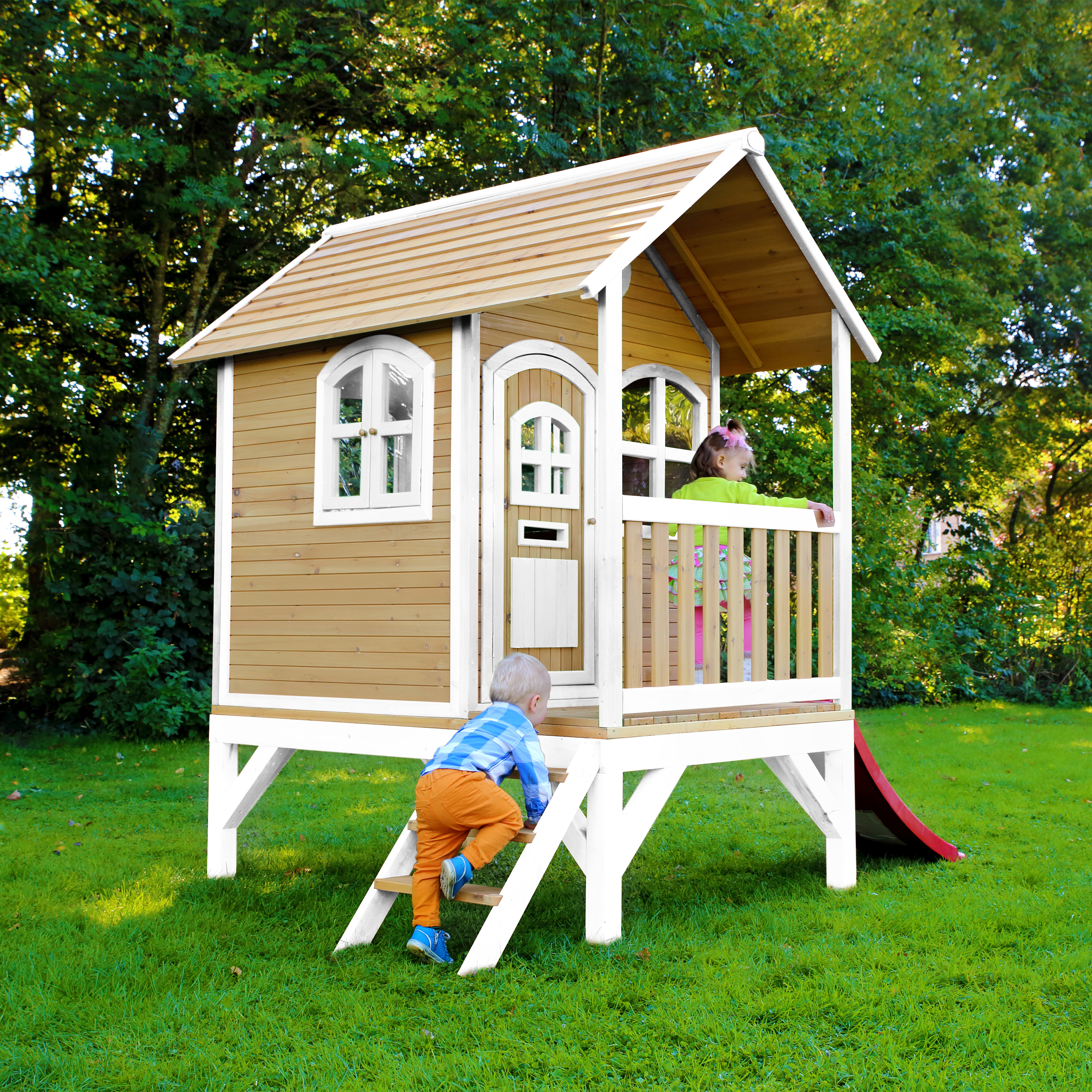 AXI Tom Playhouse Brown/White - Red Slide