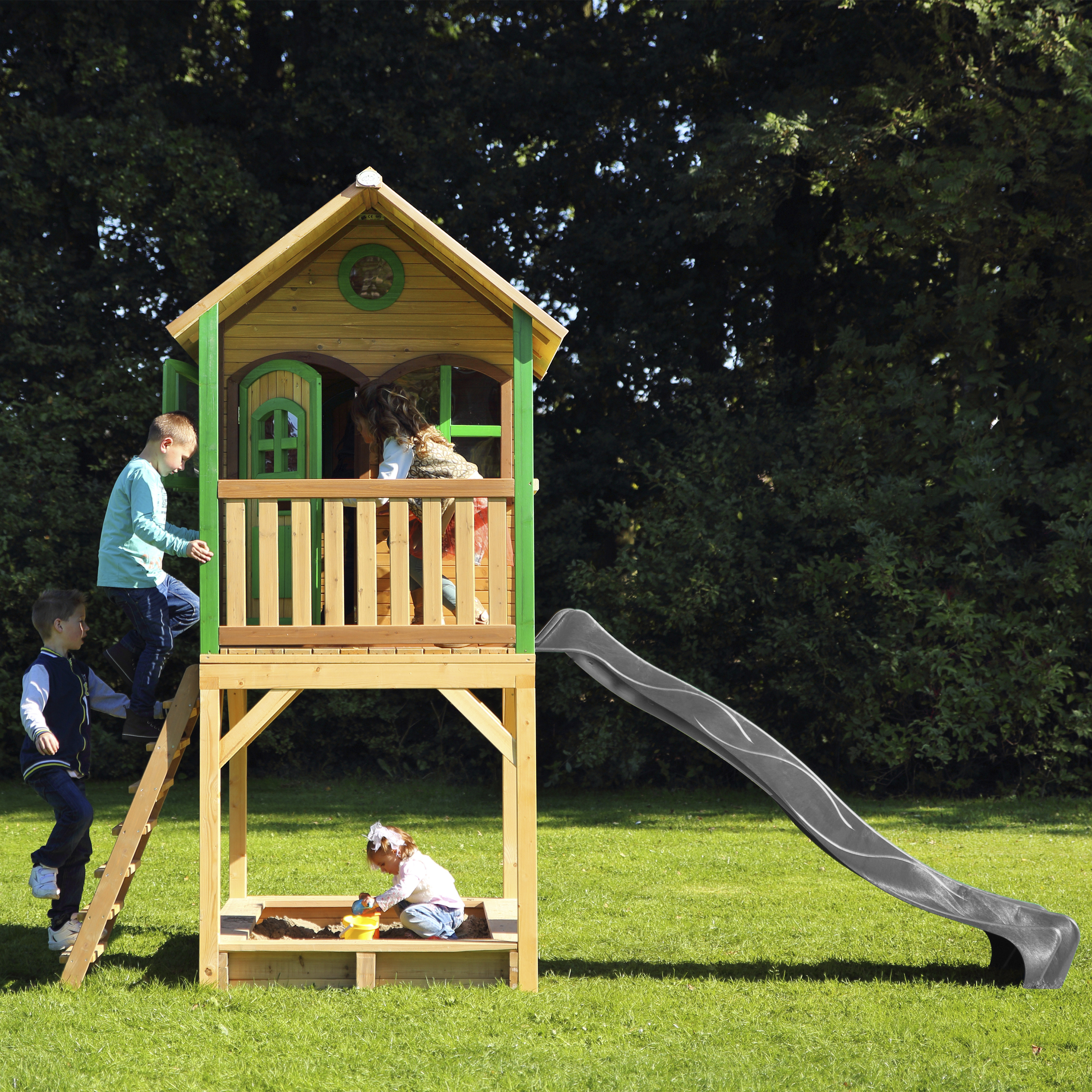 AXI Sarah Playhouse Brown/Green - Grey Slide