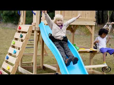 AXI Duncan Parques Infantil con columpios, trepadores y barras de mono – Tobogán color crema