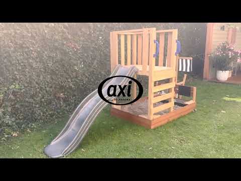 AXI Vicky Torre de juegos con arenero, cocina de juguete y pizarra – Escalera azul
