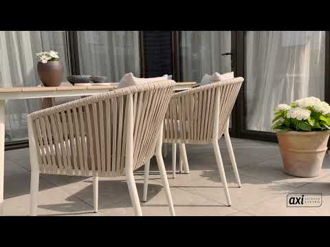 AXI Chay Conjunto de jardín con 8 sillas – Beige con aspecto de madera Polywood